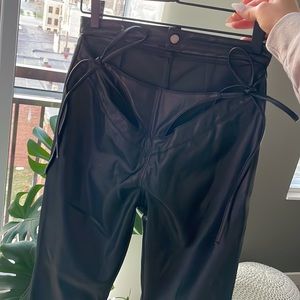 Leather Pants, Black, Size 6, PrettyLittleThing